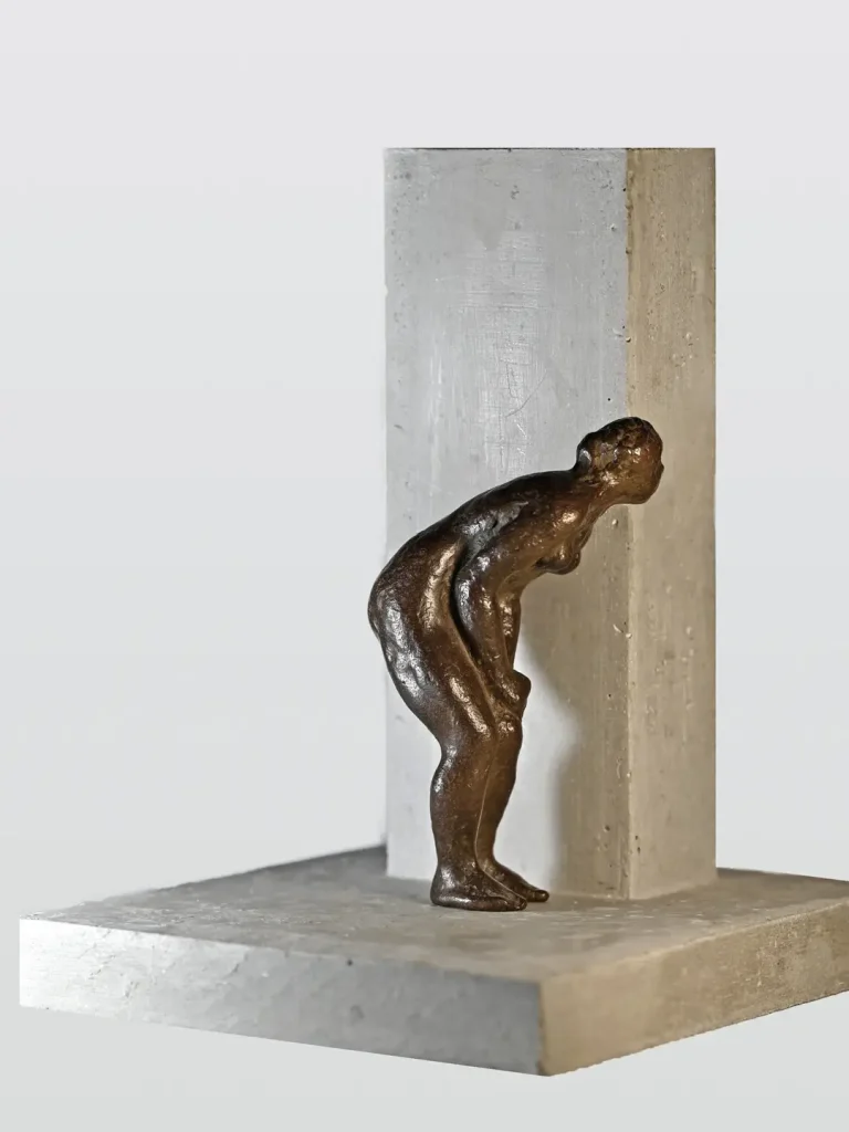 La petite curieuse, bronze / résine