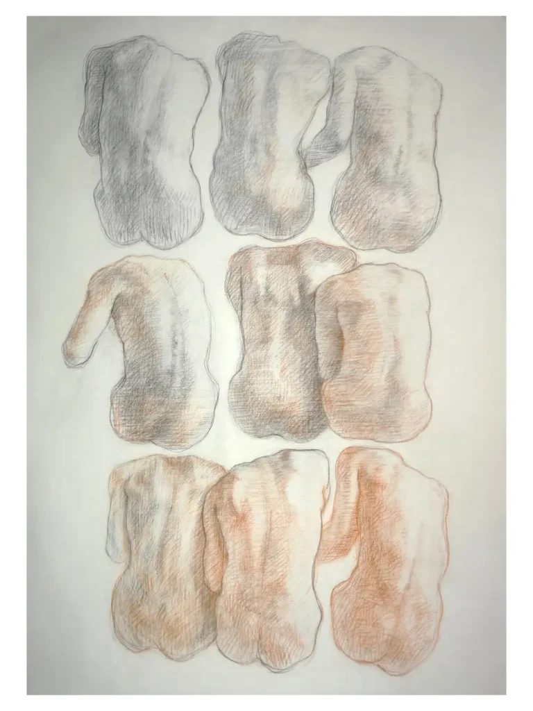 Plein de dos 100 x 70 cm – Edith Lafay, Dessin Pein de dos - Edith Lafay, dessin