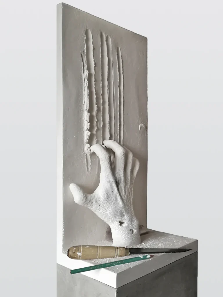 Trace 1, résine – Edith Lafay sculpture, Mains Edith Lafay sculpture, Mains - Trace 1, résine